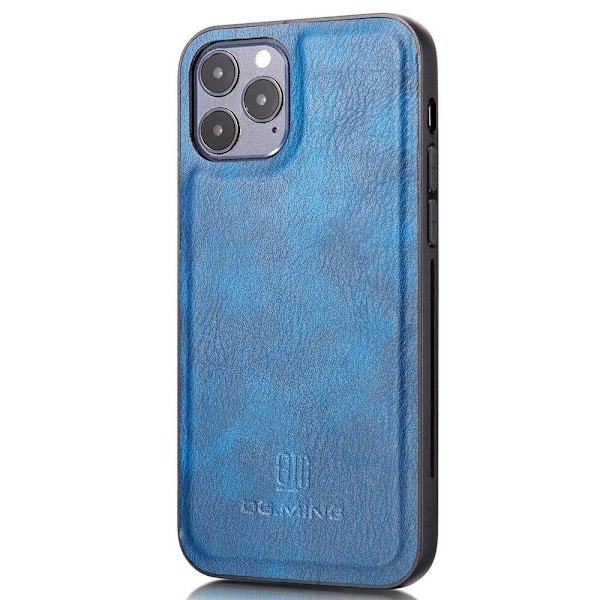 DG.MING iPhone 13 Pro Split Läder Plånboksfodral - Blå Blå