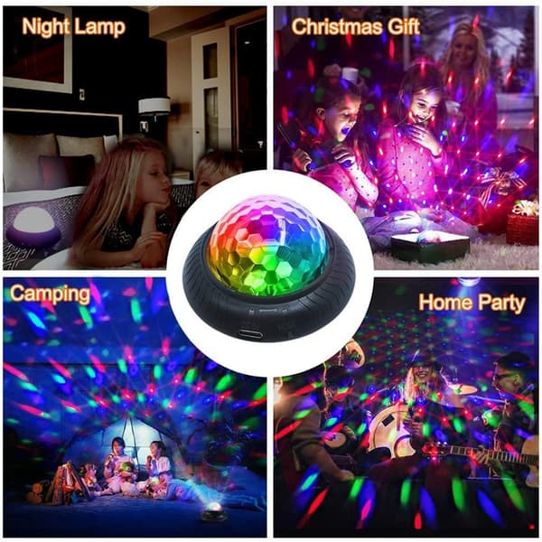 Disco Ball Light scenebelysning RGB Rotating Atmosphere Party Lamp Black