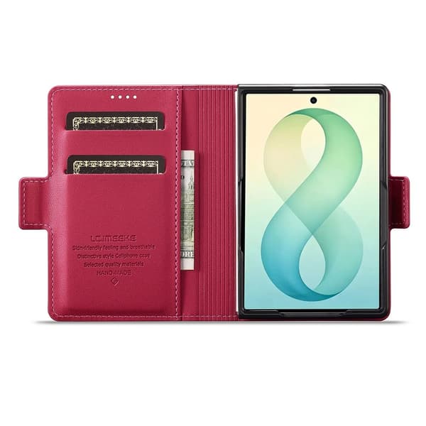 LC.IMEEKE Telefonlommebokdeksel med støtte til Samsung Galaxy Z Fold8 Red