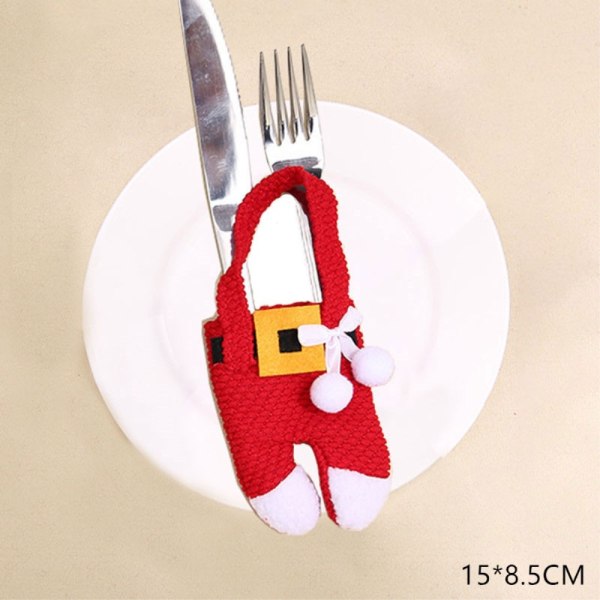 3 sets Knife Fork Christmas Santa Claus holder Cutlery Table decoration Red