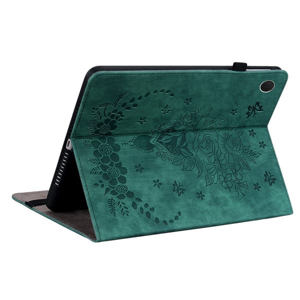 Til Samsung Galaxy Tab A11+ Deksel Med Roseblomst Preging - Green