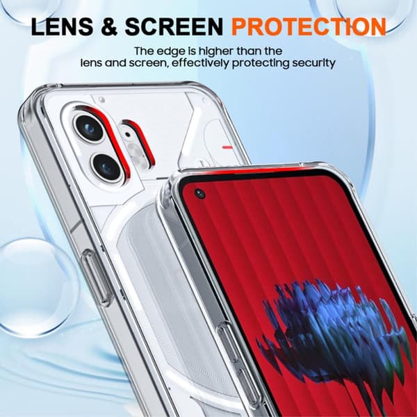 For Nothing Phone (2) + Akryl Anti-fall Telefondeksel Transparent