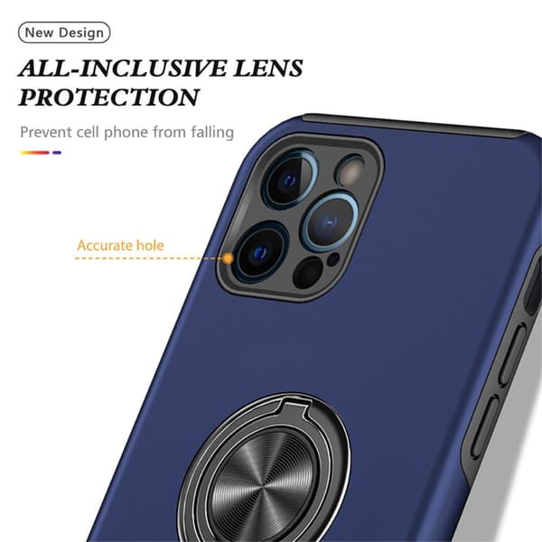 iPhone 13 Pro Fingerring Kickstand Hybrid Taske - Blå Blue