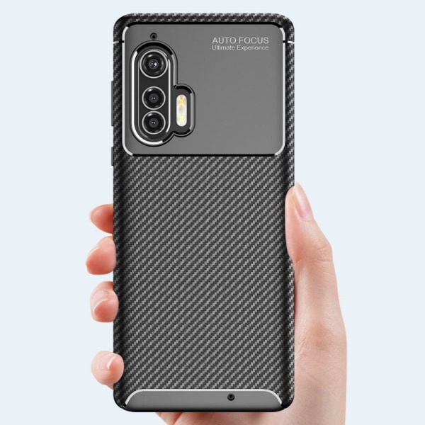Carbon Fiber Anti-drop Soft TPU- case Motorola Edge+:lle - musta Black