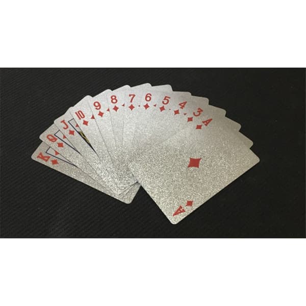 54stk Creative Vandtæt 100 Dollar Plastic Poker spillekort - Sølv Silver