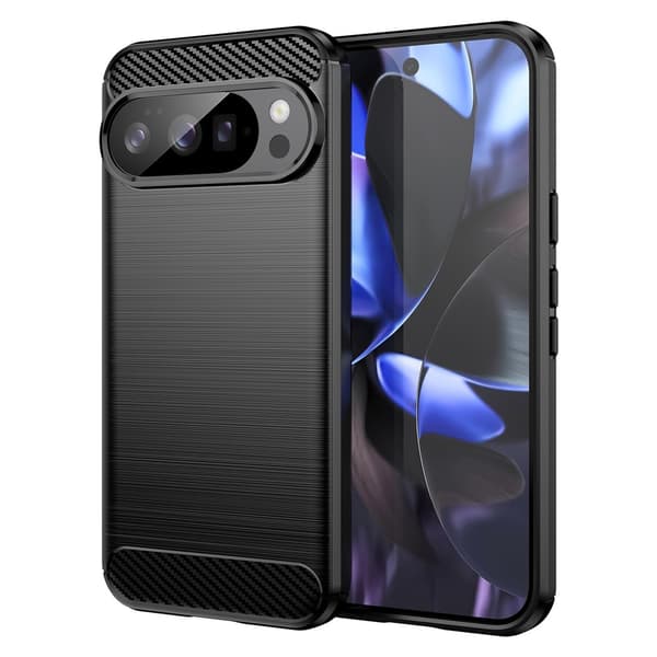 Mobilskal till Google Pixel 10 / 10 Pro med kolfibertextur Svart