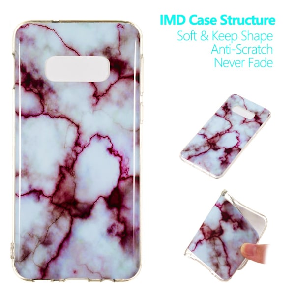 Marble Pattern IMD TPU Soft Back Case for Samsung Galaxy S10e - Style E Black