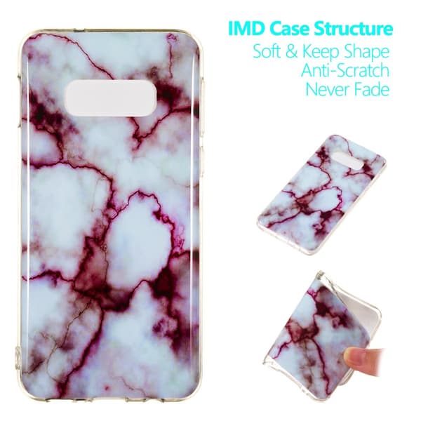 Marble Pattern IMD TPU Soft Back Suojakuori - Samsung Galaxy S10e - Style E Black