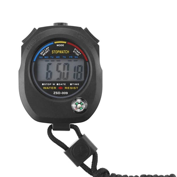 Sportstimer digitalt stopur Dato Tidsalarm Black