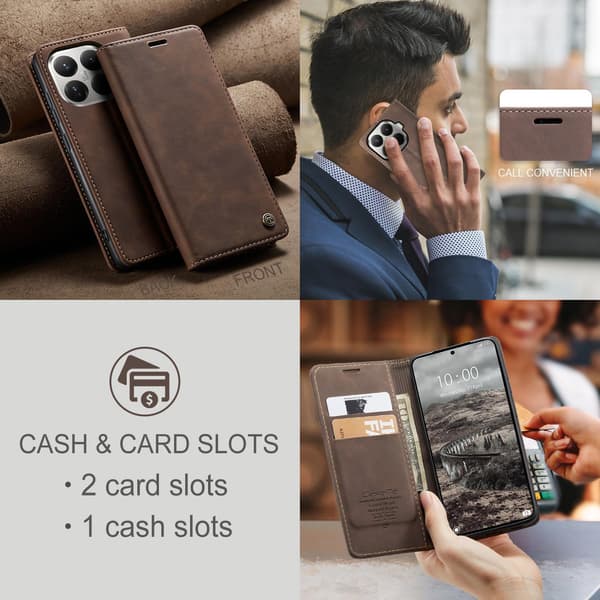 CASEME Plånboksfodral Xiaomi 15T Pro - Coffee Mörkbrun