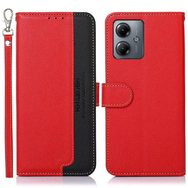 Motorola Moto G14 KHAZNEH Plånboksfodral - Röd/Svart Röd