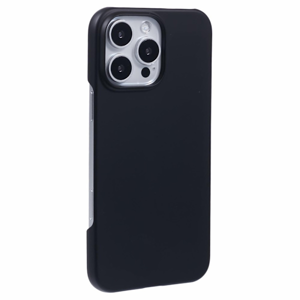 Etui Cover til iPhone 16 Pro Stødsikkert hårdt gummibelagt telefoncover Black