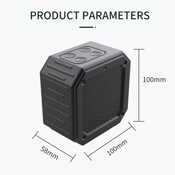 Magnetisk Bluetooth högtalare golfvagn Vattentät subwoofer mikrofon Svart