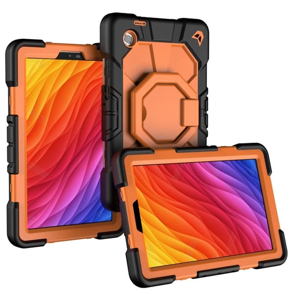 Samsung Galaxy Tab A11 Kuori PC+Silikoni Tablettisuojus Black + Orange Multicolor