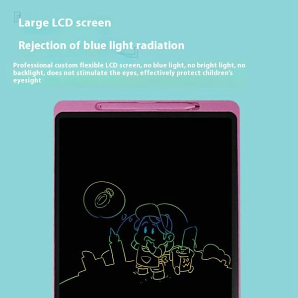 16 tuuman värikäs LCD kirjoituspiirros litteä Doodle Board Erase Notepad Black