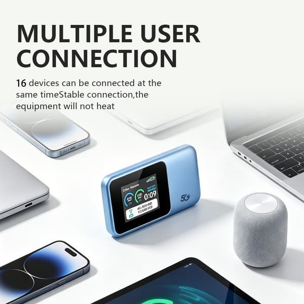 Mobil Wi-Fi 6-router (dual-band) til 4G/5G LTE med 300 Mbit/s og display Blue