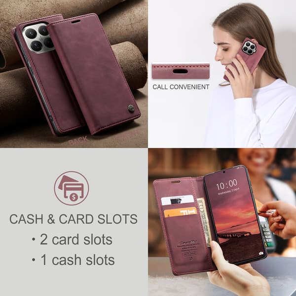 CASEME Til Xiaomi 17T Lommebokdeksel Red