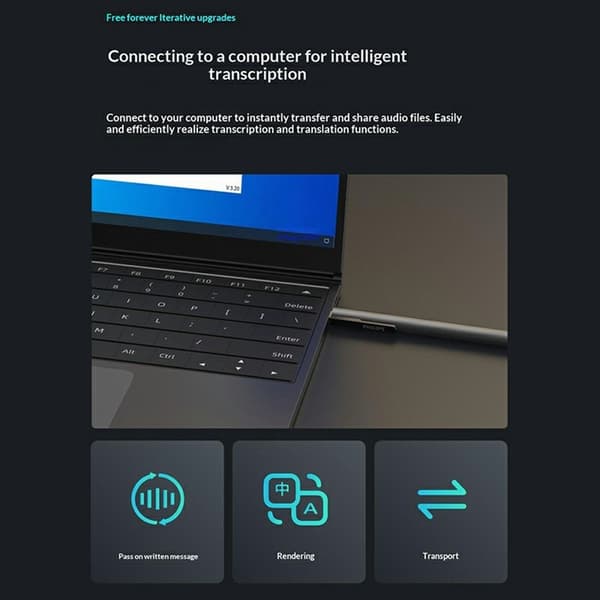 Philips diktafon/stemmeoptager – 64 GB smart optagepen med 360-graders dobbeltmikrofon Black