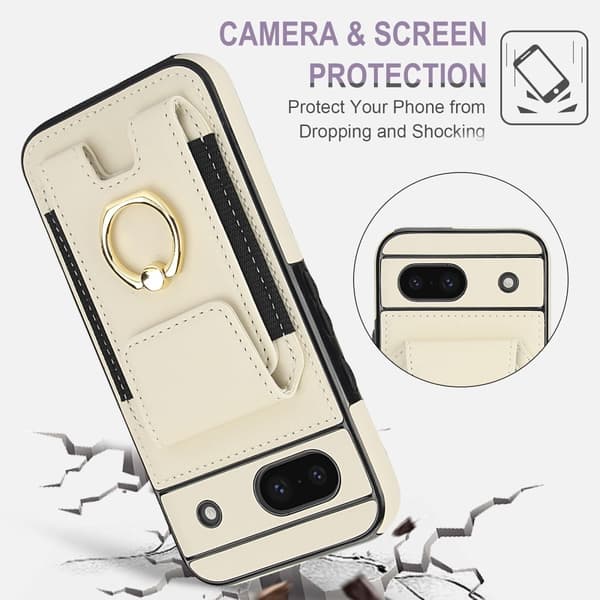 Kickstand-etui for Google Pixel 8a med kortspor White