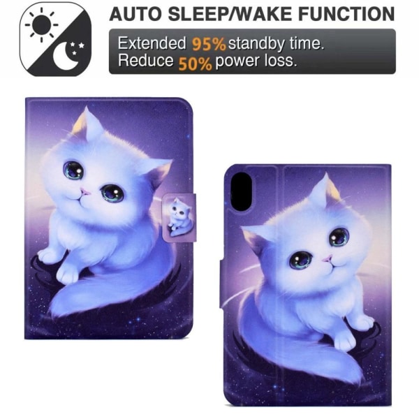 Til iPad 10.9 (2022) Tabletetui Cover Foldbart stativ - Kat White