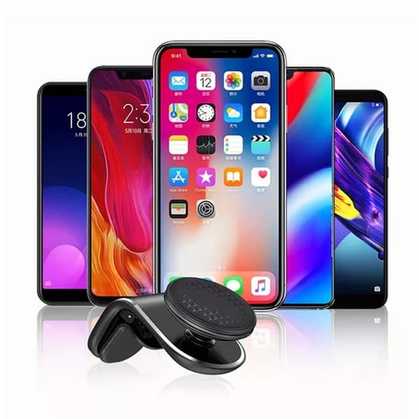 Bilholder til mobiltelefon Mobiltelefonholder Magnetisk L-formet luftventil Black