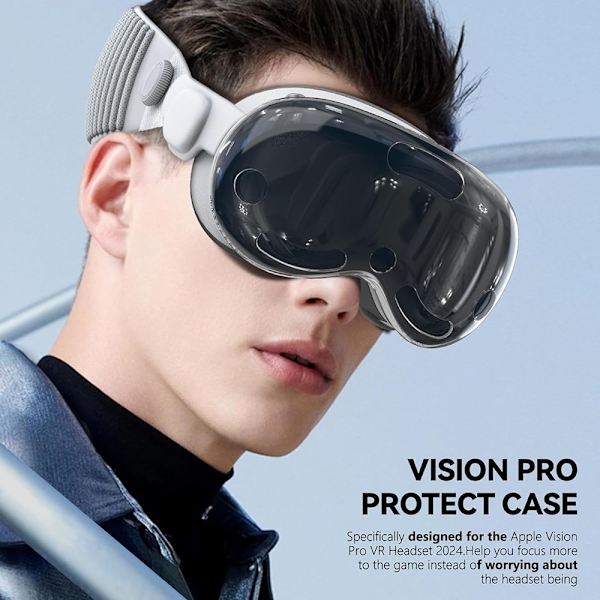 Beskyttelsesetui til Vision Pro MR Headset TPU+PC ridsebeskyttelse Transparent