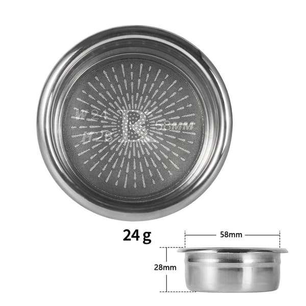 58 mm:n 24 g:n espressosuodatinkori Espresso Filter Basket Silver