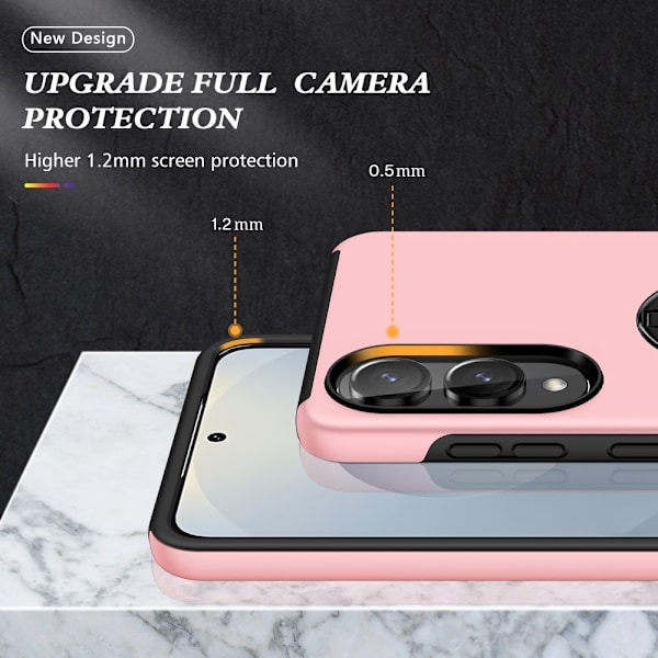 Samsung Galaxy S25 Edge Sormirengas Sivutuen Hybridikotelo Pink