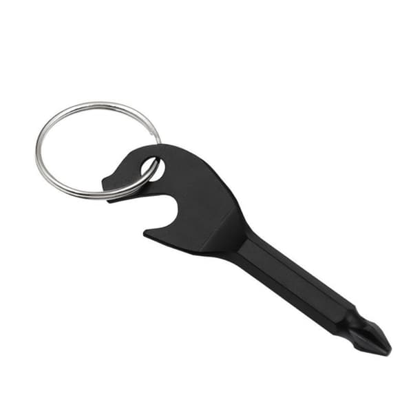 Bärbar flasköppnare Key Design Mini Phillips skruvmejsel Svart one size
