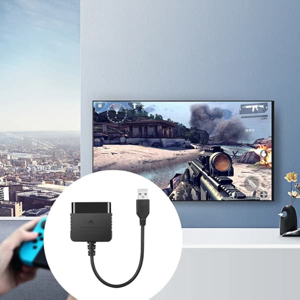 Adapter for Sony PS1 PS2 Spillkontrollere til PS3 PC Konverter Black