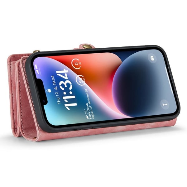 CASEME iPhone 15 Pro 2-in-1 Lompakon Puhelimen Kuori - Vaaleanpunainen Pink