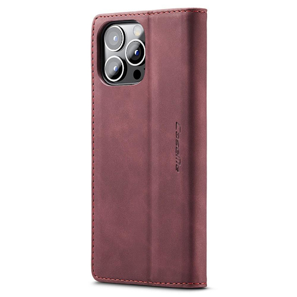 CASEME Retro Lommebok Etui for iPhone 15 Pro Max - Rød Red