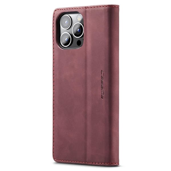 CASEME Retro tegnebog taske til iPhone 15 Pro Max - Rød Red