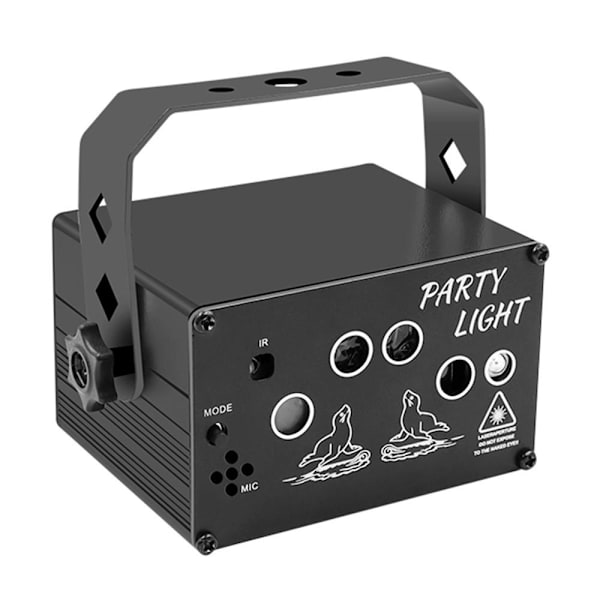 Laser Light Flash Light Röstaktiverad Fjärrkontroll Disco Party Svart
