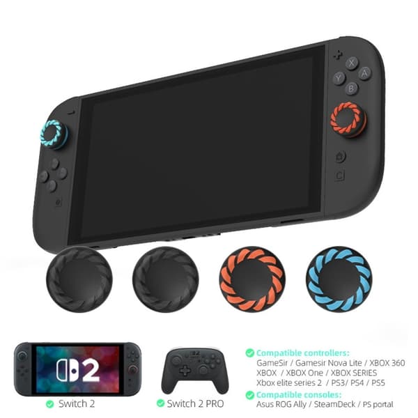 Kompatibel med Nintendo Switch 2 4 stk. Joy-Con tommelfingergreb - orange+blå Orange