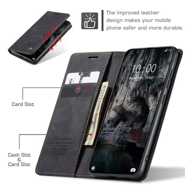 CASEME Retro Pung Taske til Xiaomi 15T - Sort Black