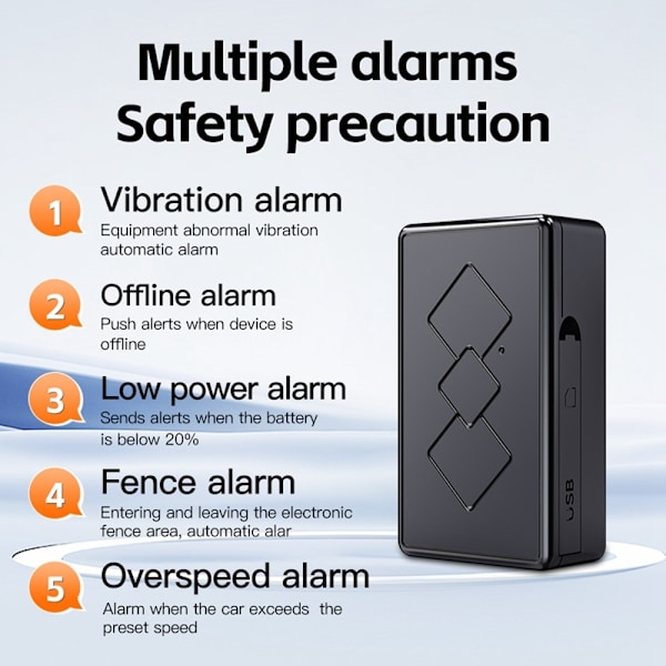 Global GPS Tracker Anti Lost 3D Street View Locator med intelligenta varningar Svart