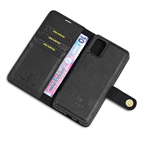 DG.MING Split nahkainen lompakkokotelo Samsung Galaxy A51 - musta Black