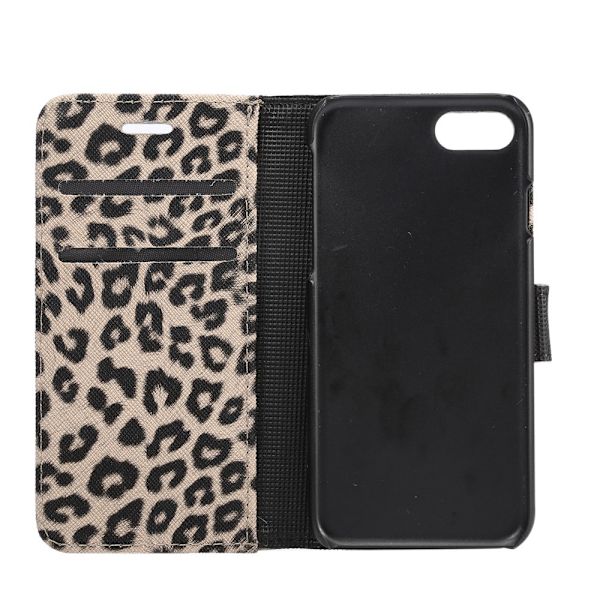 iPhone 7 / iPhone 8 / SE Plånboksfodral / Fodral Leopard Grå - Svart Svart