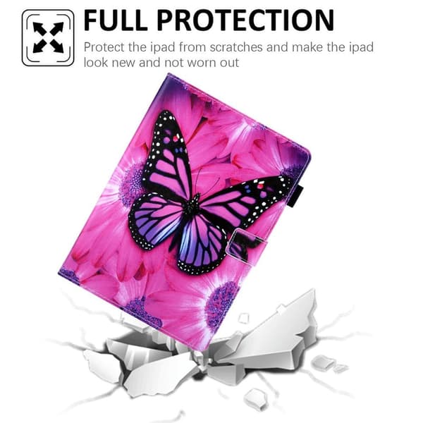 Tablettdeksel med klaff og stativ for iPad 10.9 (2022) - Rosa sommerfugl Pink