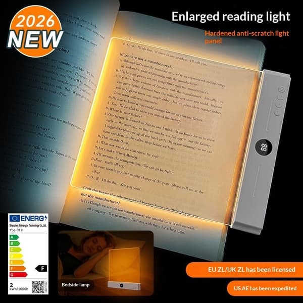 Lampe Læselampe Trinløs dæmpning Transparent akrylpanel Timer med 3 farvetemperaturer White