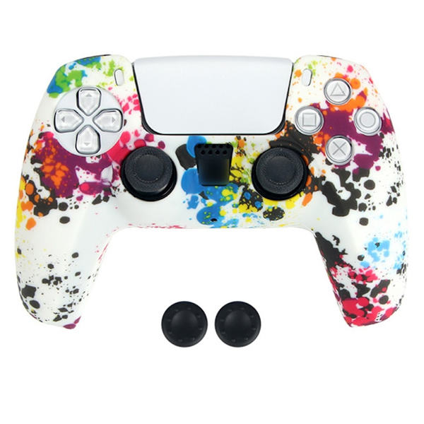 DATA FROG För Sony Playstation 5 Silikonskydd Spelkontrollskydd med 2 Rocker Caps multifärg