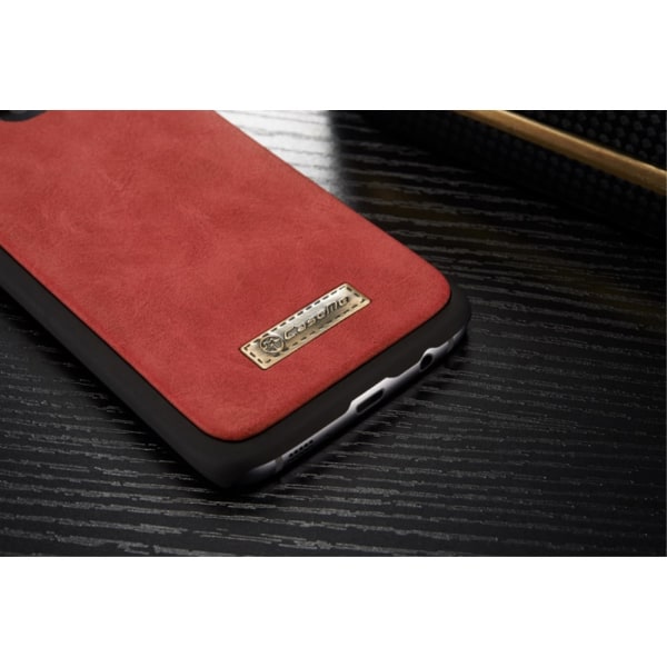 CASEME Samsung Galaxy S7 Edge Retro läder plånboksfodral Röd Red