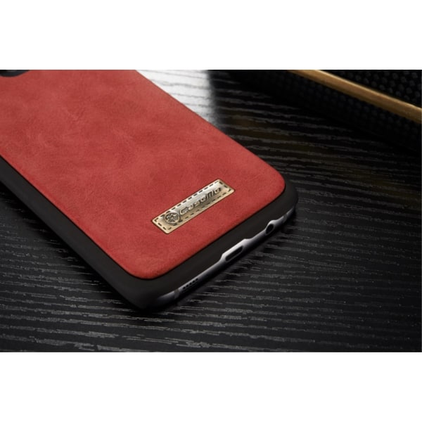 CASEME Samsung Galaxy S7 Edge Retro nahkainen lompakkokotelo, punainen Red