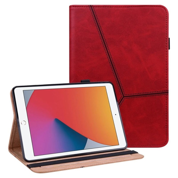 iPadille 10.2 (2021)/(2020)/(2019) Tavallinen PU-nahkainen tabletin kansi Red