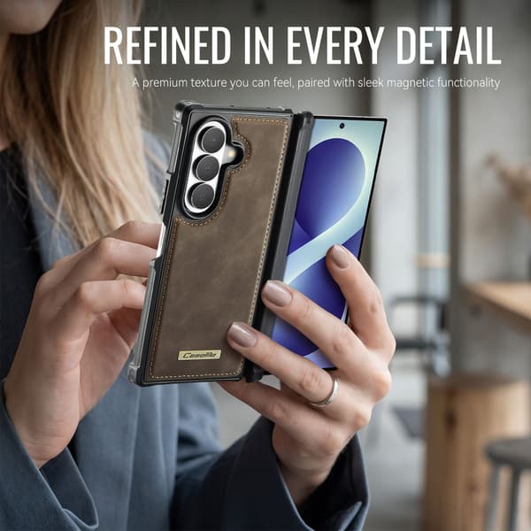 CASEME Telefonfodral med stöd för Samsung Galaxy Z Fold8 Ultra Brun