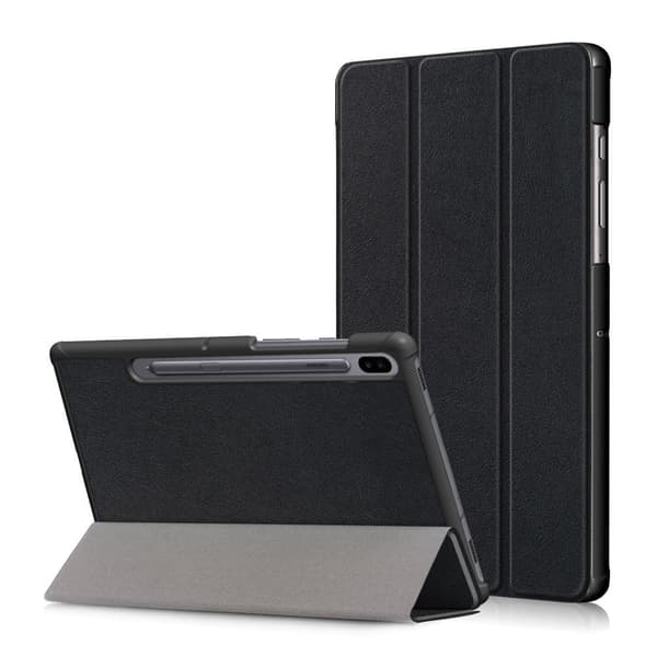 Tri - fold Stand Suojakuori - Samsung Galaxy Tab S6 - Musta Black