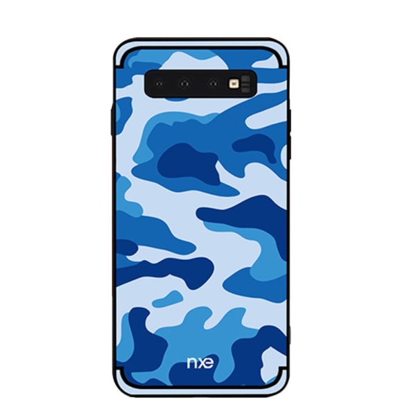 NXE Camouflage Pattern PC TPU Hybrid Cover til Samsung Galaxy S10 Blue