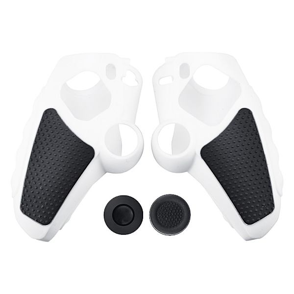 Playstation 5 / PS5 Silikon Hud Deksel Veske Anti-skli beskyttelse + Joystick Caps - Hvit White