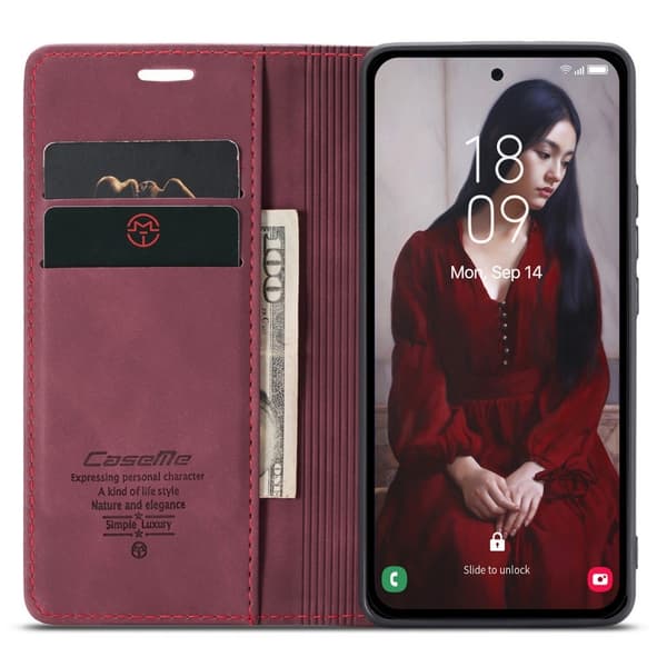 CASEME Retro Pung Taske til Samsung Galaxy A55 Red